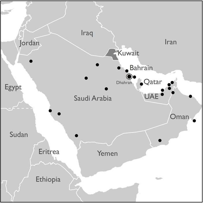 Major Coalition Bases in the Gulf War